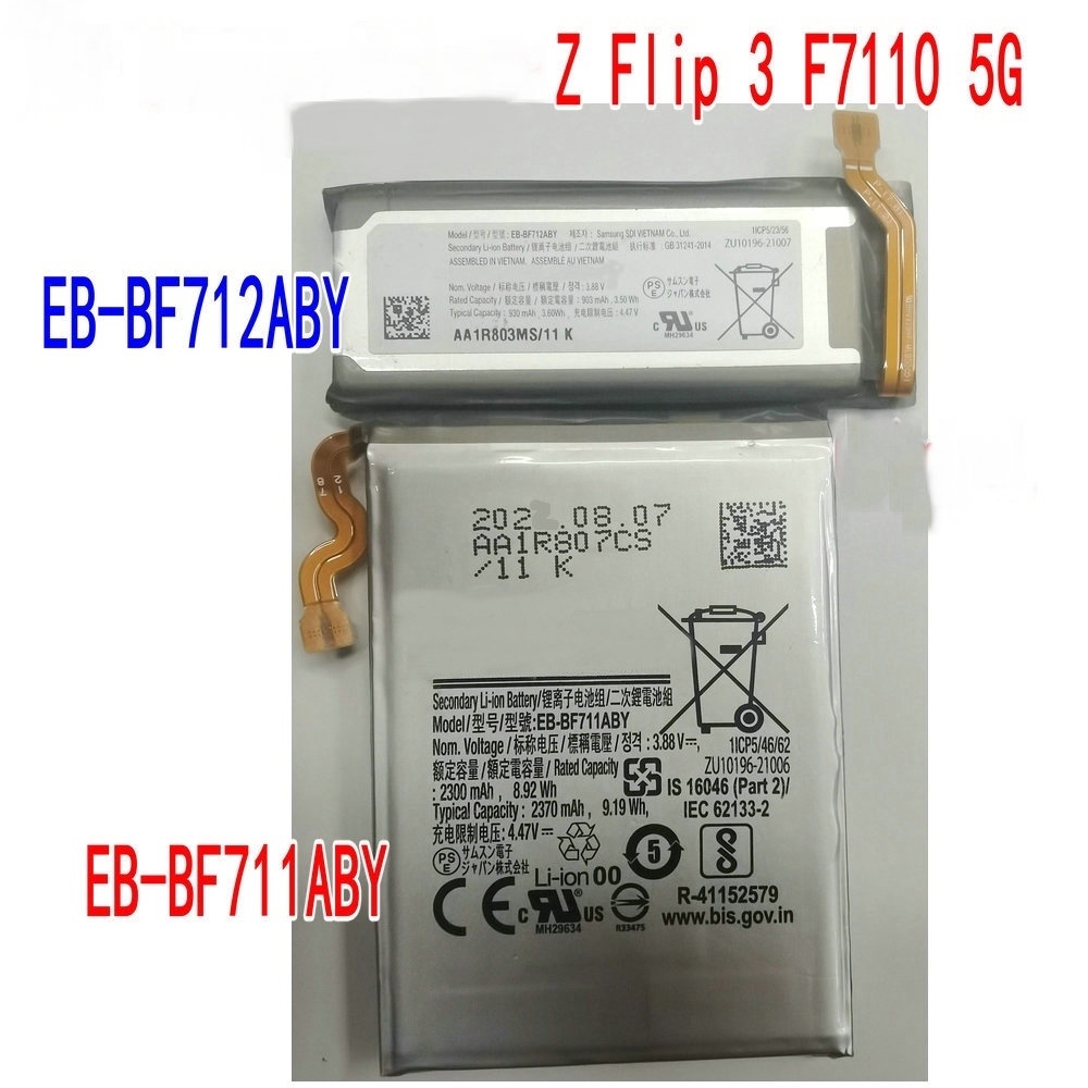 คู่เดิม EB-BF711ABY EB-BF712ABY เปลี่ยนแบตเตอรี่สำหรับ Samsung Galaxy Z พลิก3 F7110 5กรัมโทรศัพท์มือ