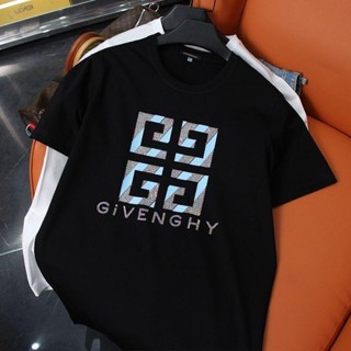 เสื้อยืดแขนสั้น แบบบาง ระบายอากาศได้ดี พิมพ์ลาย Givenchy แฟชั่นฤดูร้อน สไตล์ยุโรป สําหรับผู้ชาย