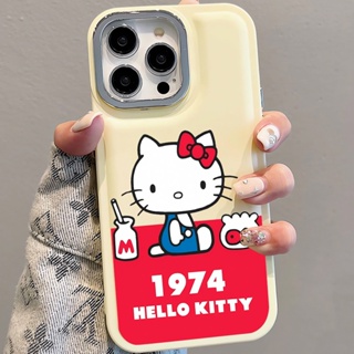 เคสโทรศัพท์มือถือนิ่ม ลายเฮลโลคิตตี้ โลหะ สําหรับ iPhone 14Promax 13 12 11 7Plus X XR xsmax 1974