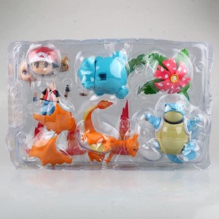 Pocket Monsters Pikachu Charmander Bulbasaur Squirtle Psyduck Mewtwo Q version of clay Pokemon ครบรอบ 20 ปี