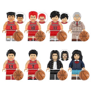 บล็อกตัวต่อฟิกเกอร์ Slam Dunk Hanamichi Sakuragi KaedeRukawa Hisashi Mitsui HarukoAkagi ขนาดเล็ก