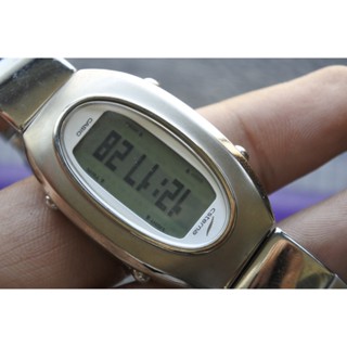 นาฬิกา Vintage มือสองญี่ปุ่น Casio Csterne ระบบ LCD Digital Quartz UNISEX รูปไข่ หน้าปัด26มม