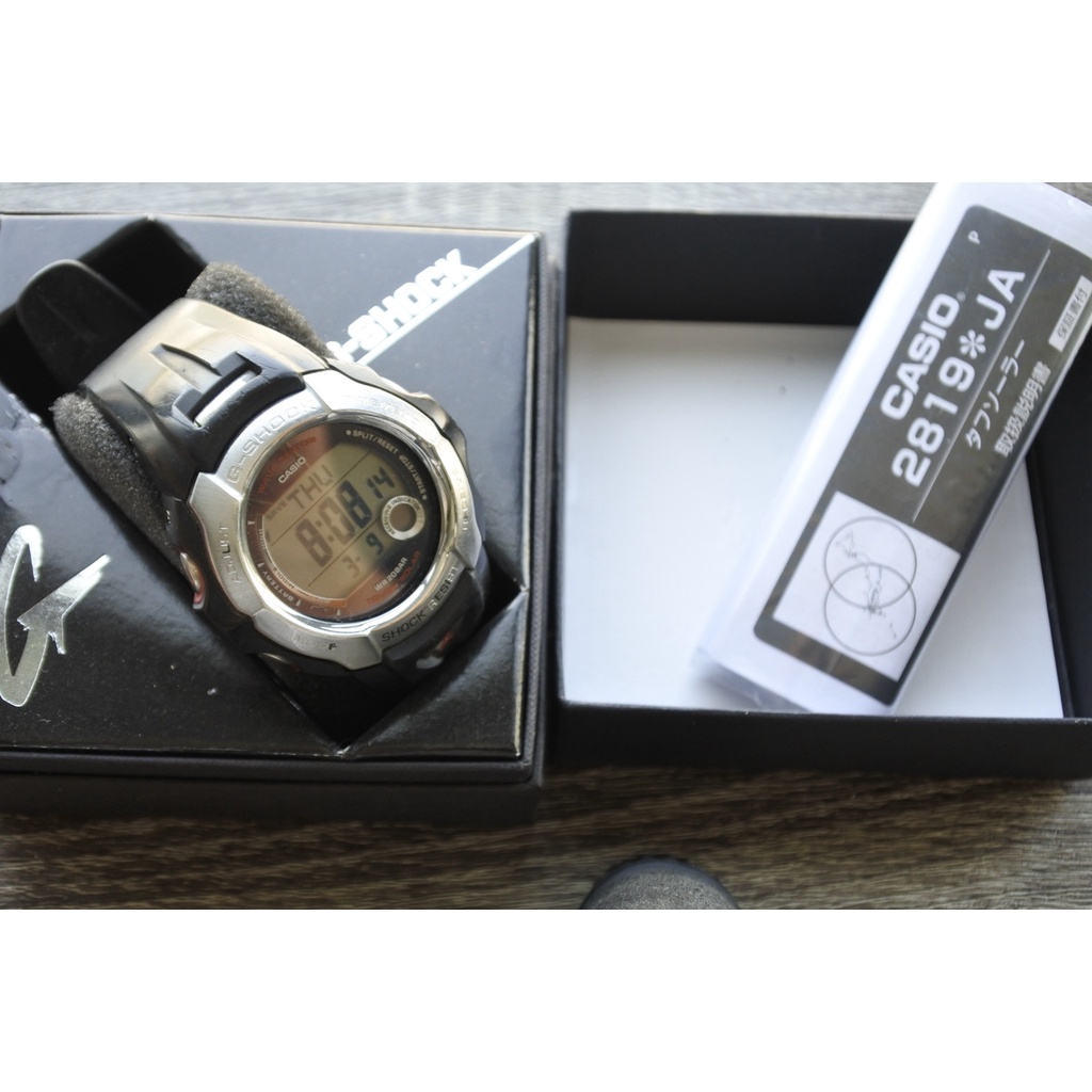 นาฬิกา Vintage มือสองญี่ปุ่น Casio G-SHOCK 2819 ระบบ RADIO CONTROL SOLAR ผู้ชาย LCD Digital หน้าปัด45มม