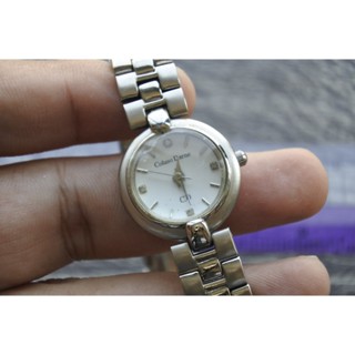 นาฬิกา Vintage มือสองญี่ปุ่น Couso ระบบ QUARTZ ผู้หญิง ทรงกลม กรอบเงิน หน้าปัดเพชร หน้าปัด25มม