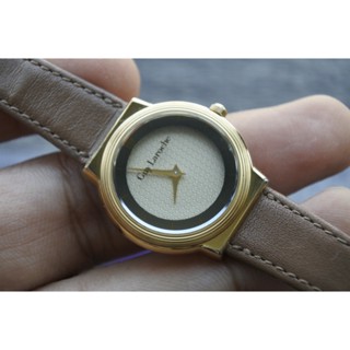 นาฬิกา Vintage มือสองญี่ปุ่น GUY LAROCHE SWISS MADE ระบบ QUARTZ ผู้หญิง ทรงกลม กรอบทอง หน้าปัด27มม