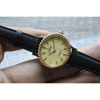 นาฬิกา Vintage มือสองญี่ปุ่น RADO-Elegance-SWISS MADE ระบบ ไขลาน ผู้หญิง รูปไข่ กรอบทอง หน้าทอง หน้าปัด29มม