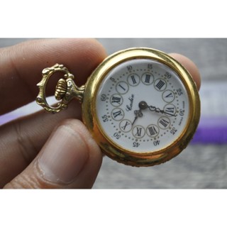 นาฬิกา Vintage มือสองญี่ปุ่น Pocket Watch นาฬิกาพก Cadise Swiss Made ไขลาน ทรงกลม กรอบทอง หน้าปัดตัวเลขโรมัน หน้าปัด31มม