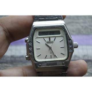 นาฬิกา Vintage มือสองญี่ปุ่น SEIKO SILVERWAVE 5H23 514A ระบบ LCD Digital Quartz ผู้ชาย ทรงสี่เหลี่ยม หน้าปัด41มม