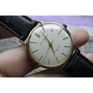 นาฬิกา Vintage มือสองญี่ปุ่น SEIKO SPORTMAN ระบบ ไขลาน ผู้ชาย ทรงกลม กรอบทอง หน้าปัด37มม