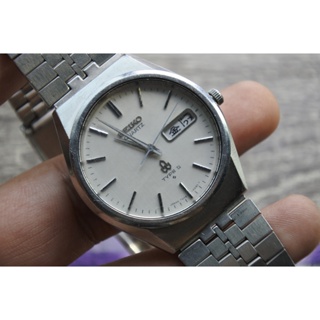 นาฬิกา Vintage มือสองญี่ปุ่น SEIKO TYPE II 7546 8070 ระบบ QUARTZ ผู้ชาย ทรงกลม กรอบเงิน หน้าขาว หน้าปัด36มม