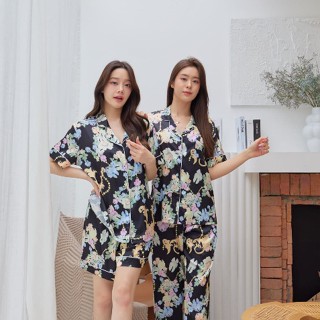 ชุดนอน Muslin pajamas [ โค้ด MUSSEP130 ลด 130 ฿] ชุดนอนSilk Satin (รุ่น N1129,T1129,K1129,L1129)