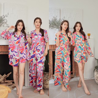 ชุดนอน Muslin pajamas [ โค้ด MUSSEP130 ลด 130 ฿]Silk Satin ( รุ่น U1137,P1137,T1137,U1138,P1138,T1138)