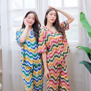 ชุดนอน Muslin pajamas [ โค้ด MUSSEP130 ลด 130 ฿] ชุดนอนผ้าเยื่อไผ่ ผ้านุ่ม ใส่สบาย (รุ่น G428,G429)