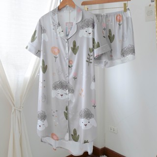 ชุดนอน Muslin pajamas [ โค้ด MUSSEP130 ลด 130 ฿]Silk Satin ( รุ่น N1200 , T1200 , K1200 )