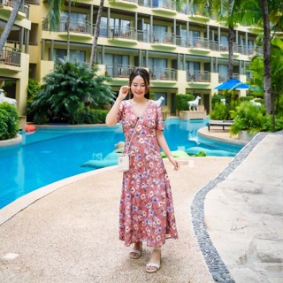 MyWay Brand :Dress ชุดเดรส V Neck Holiday  👋เลื่อนดูขนาดที่รูปสุดท้ายน้า