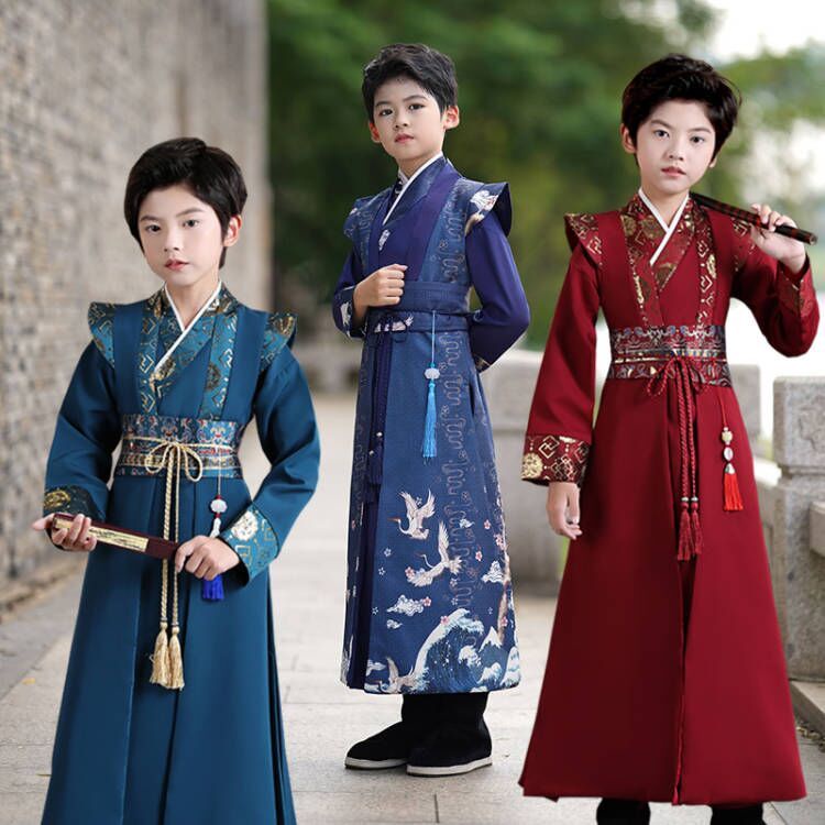 ◇ชาย Tang ชุด Hanfu ฤดูใบไม้ร่วงเสื้อผ้าสไตล์จีนเสื้อผ้าเด็กเด็กจีนเครื่องแต่งกายเด็กวัฒนธรรมจีนโบราณเครื่องแต่งกาย