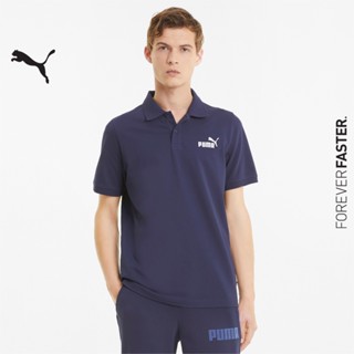 PUMA BASICS - เสื้อเชิ้ตโปโลผู้ชาย Essentials Pique Mens Polo Shirt สีฟ้า - APP - 58667406