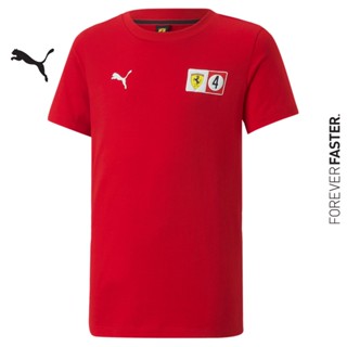 PUMA AUTO - เสื้อยืดคอกลมเด็กโต Scuderia Ferrari Race Shield Tee สีแดง - APP - 53584302