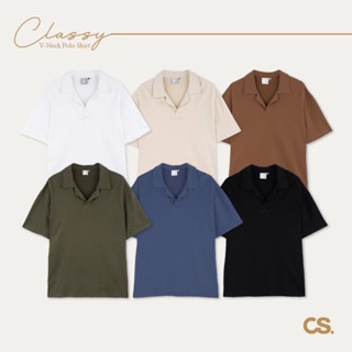 URTHE_CLASSY - เสื้อโปโล คอวี แขนสั้น รุ่น V-NECK POLO