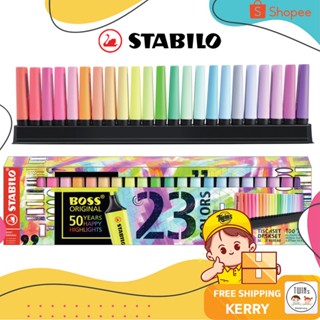 ถูกสุด ปากกาเน้นข้อความ Stabilo Boss Original Pastel เซ็ต 23 สี