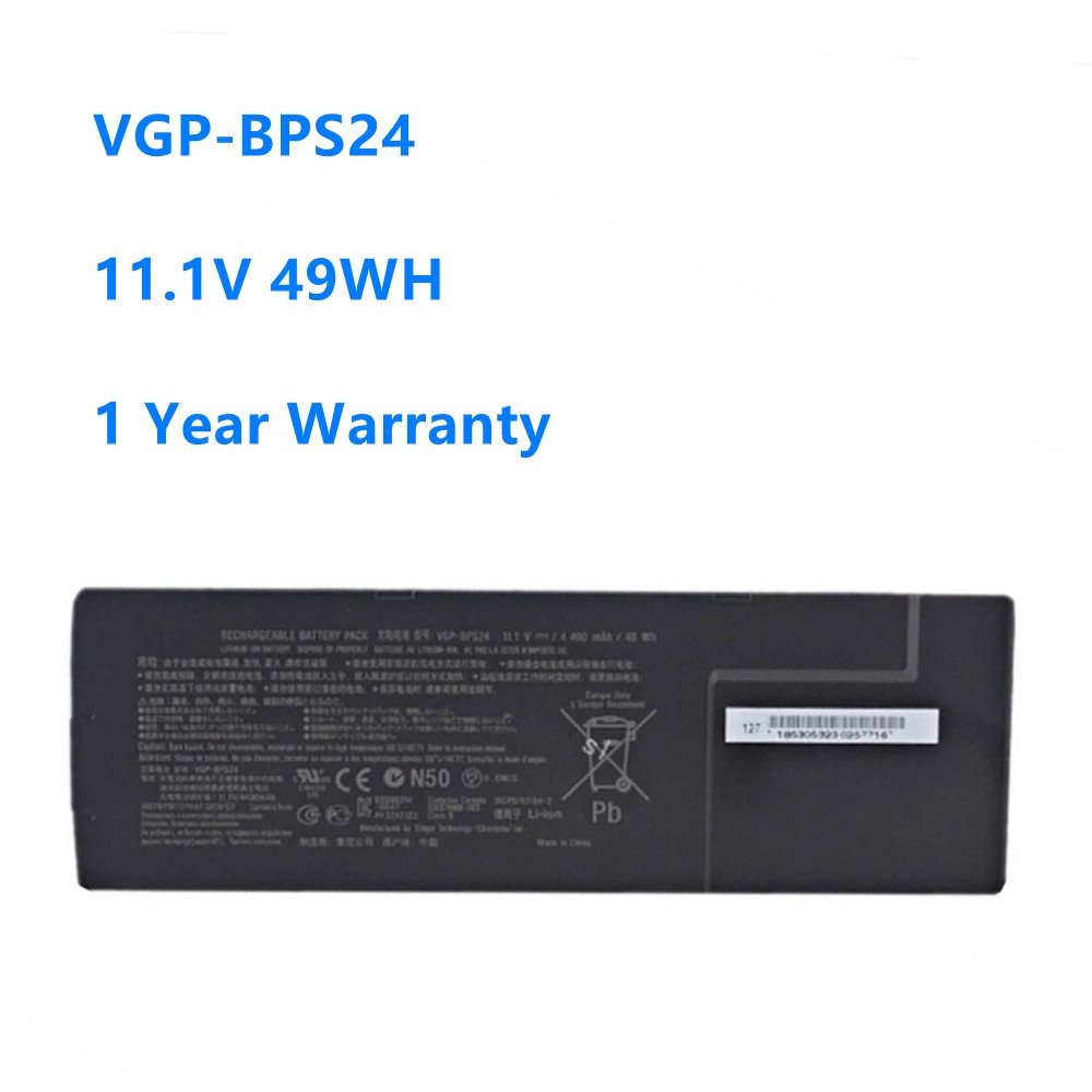 VGP-BPS24 11.1V 49WH Laptop Battery For Sony VPC-SA VPC-SB VPCSD1S2C VPC-SB18GG VPC-SB190X VPC-SE2S1
