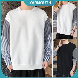 Yyr_ เสื้อท็อปส์ แบบเย็บปะติดปะต่อกัน แฟชั่นฤดูใบไม้ผลิ