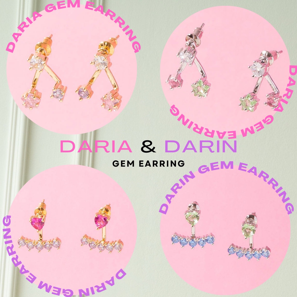 Lapaire l Daria & Darin gem earring [ ใส่ได้ 2 แบบนะคะ ] ต่างหู