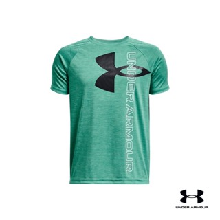 Under Armour Boys UA Tech™ Split Logo Hybrid Short Sleeve อันเดอร์ อาร์เมอร์ เสื้อแขนสั้น UA Tech™ Split Logo Hybrid สำหรับเด็กผู้ชาย