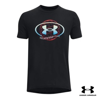 Under Armour UA Boys Orbit Logo Short Sleeve อันเดอร์ อาร์เมอร์ เสื้อแขนสั้นเทรนนิ่ง สำหรับเด็กผู้ชาย