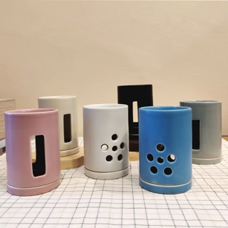 Ceramic Oil Burner ทรงกระบอก เคลือบด้าน (มีหลายลาย)