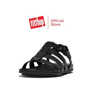 FITFLOP GRACIE RUBBER-BUCKLE FISHERMAN รองเท้าแตะแบบรัดส้นผู้หญิง รุ่น FV3-090 สี ALL BLACK