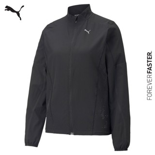 PUMA RUNNING - เสื้อแจ็คเก็ตใส่วิ่งผู้หญิง Run Ultraweave S Woven Running Jacket Women สีดำ - APP - 52222301