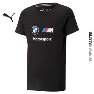 PUMA AUTO - เสื้อยืดเด็กโตโลโก้ BMW M Motorsport Essentials สีดำ - APP - 53652301