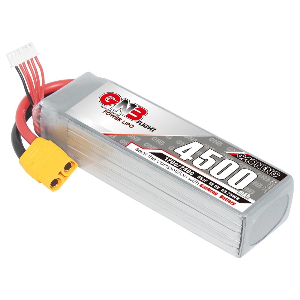 ✥GNB GAONENG 4500mah 5S 18.5V 120C XT90 RC LiPo Battery 7 inch 300mm-380mm FPV FMS 70mm EDF Jets Hel
