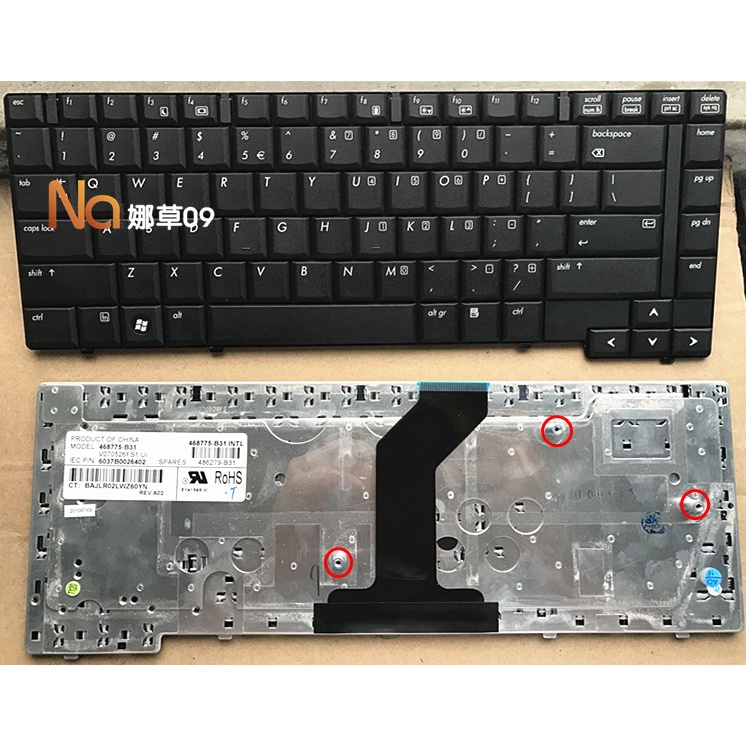 คีย์บอร์ดโน๊ตบุ๊ค HP Compaq 6730B 6735B 6531B 6730p 6530B