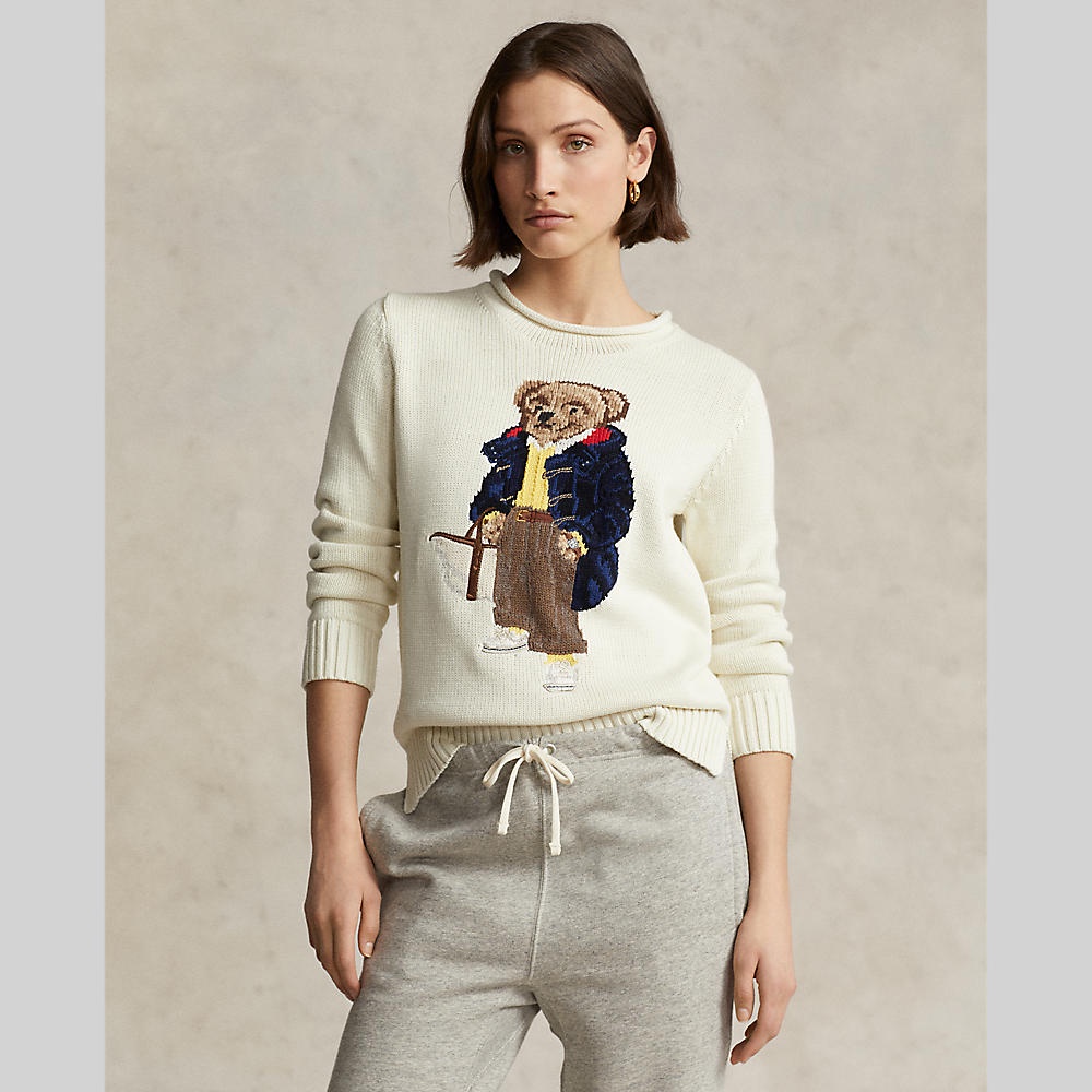 Polo Ralph Lauren เสื้อกันหนาวผู้หญิง Pullover-Polo Bear Cotton Sweater รุ่น WMPOSWENC020738 สีเบจ