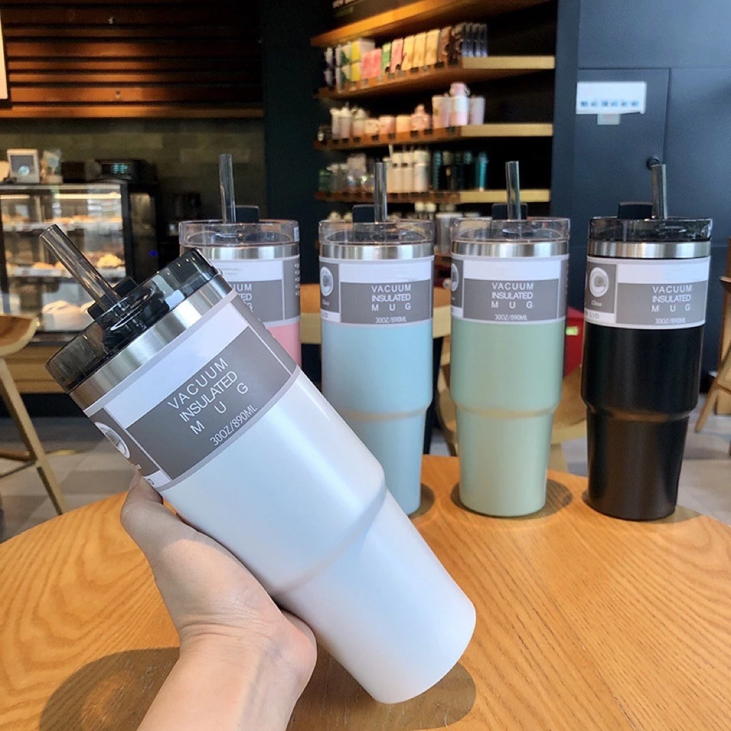 BB[ลูกค้าใหม่1฿]แก้วน้ำเก็บความเย็น 30oz ขนาด 890ml สแตนเลส