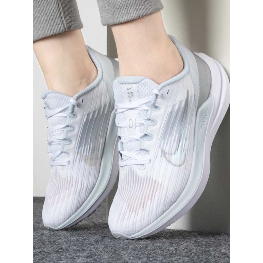 ☃▣○รองเท้าวิ่งสตรี Nike ฤดูใบไม้ร่วง AIR ZOOM WINFLO 9 รองเท้ากีฬาตาข่าย DD8686-100