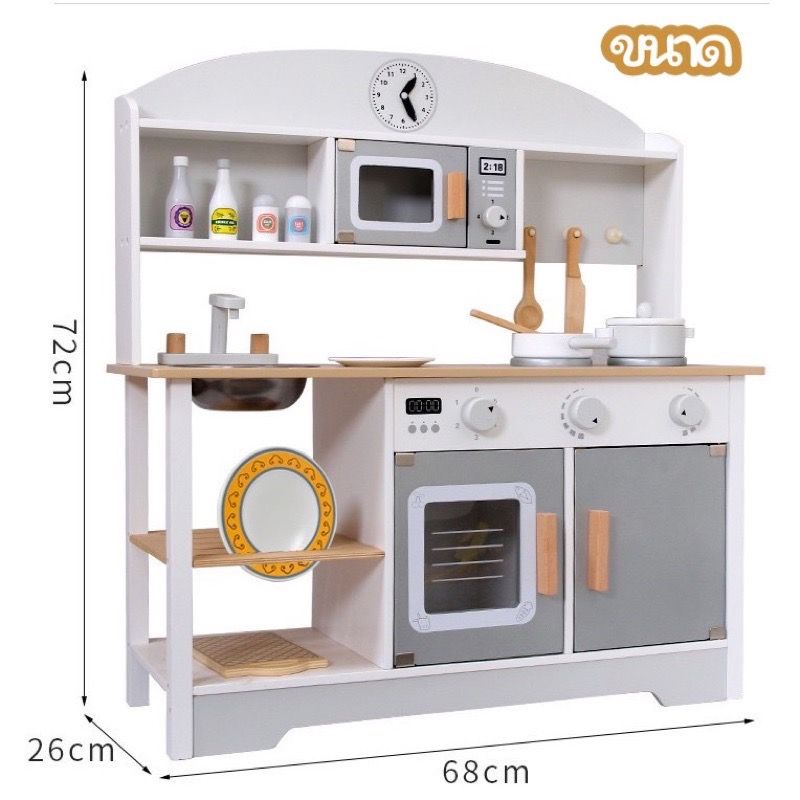 ครัวไม้เด็ก ครัวไม้ ครัวของเล่น มี2ขนาดให้เลือก พร้อมส่ง💥 - รูปที่ 2