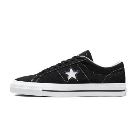►CONVERSE One Star Pro คลาสสิกสีดำรองเท้าบุรุษและสตรีรองเท้าผ้าใบหนังนิ่ม 171327C