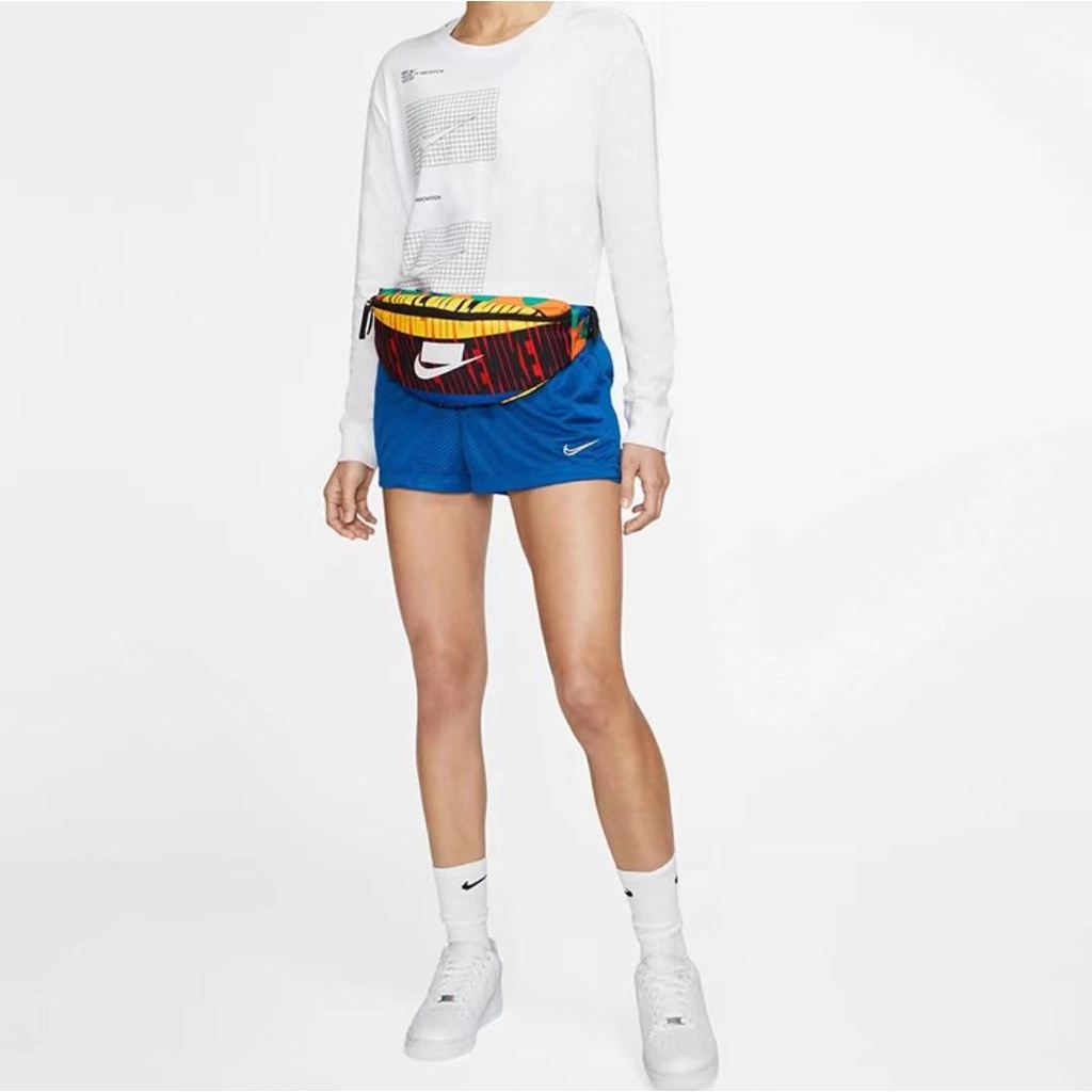 ㍿✑Nike/Nike HERITAGE HIP PACK -AOP กระเป๋าคาดเอวกระเป๋าสะพายข้างสำหรับผู้ชายและผู้หญิง BA6332-010