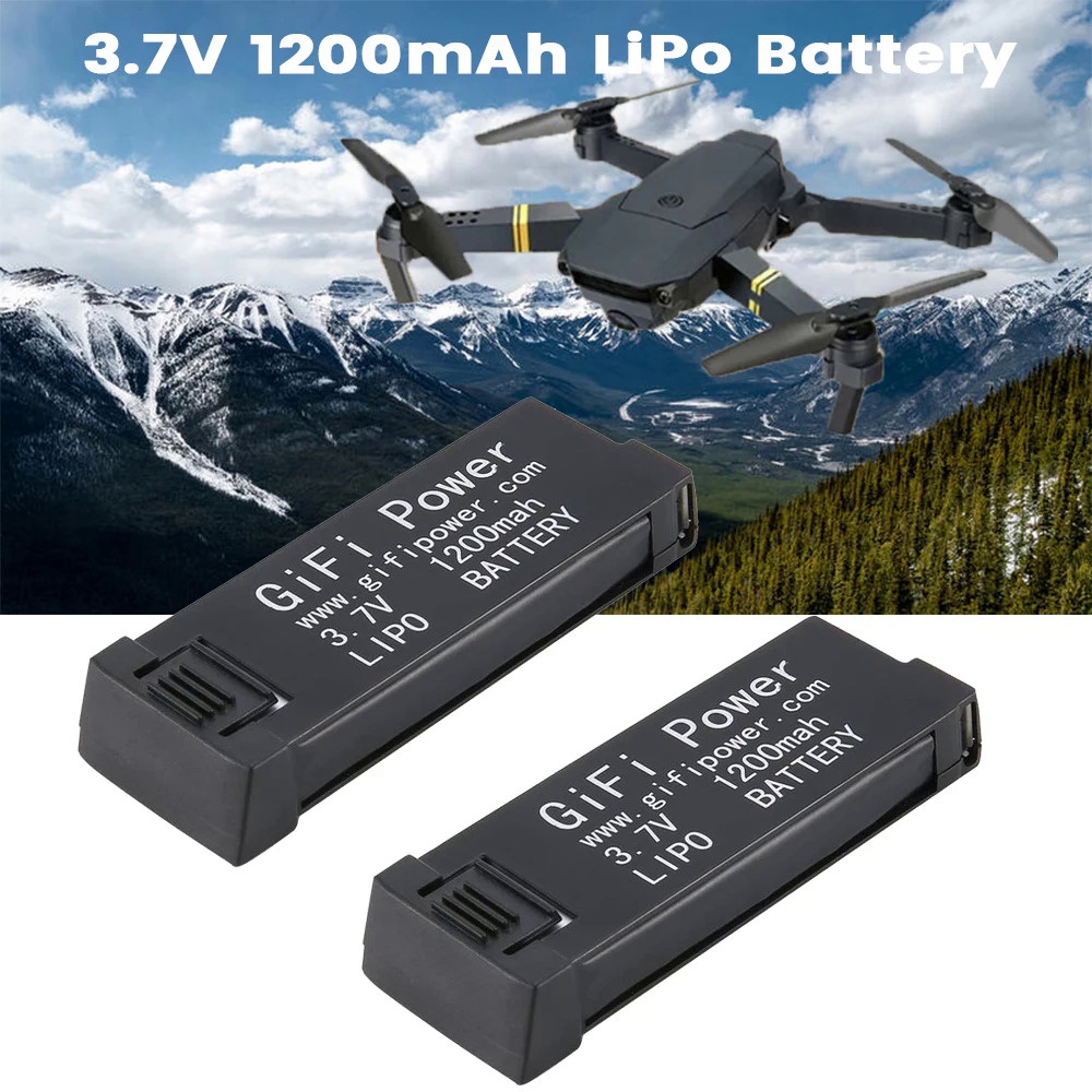 2แพ็ค3.7โวลต์1200มิลลิแอมป์ชั่วโมง LiPo แบตเตอรี่สำหรับ Eachine E58 RC จมูก/S168/HY019