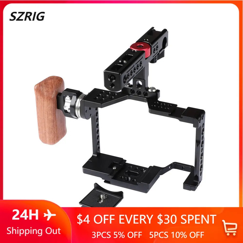 SZRIG Full Camera Cage พร้อมที่จับด้านบนชีส Handle และ Arri Rosette สำหรับ Sony A7 II A7R II A7S II A7 III A7R III Serie