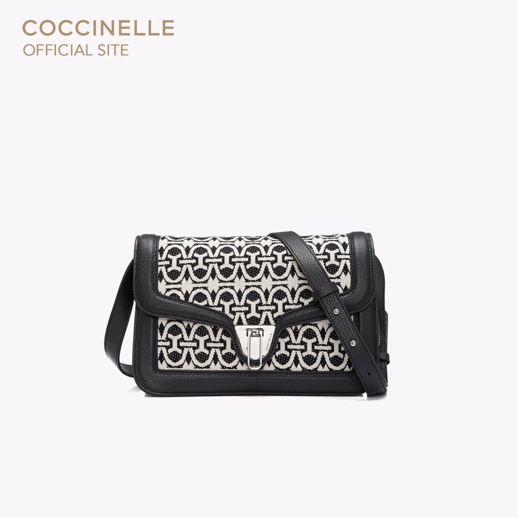 COCCINELLE กระเป๋าสะพายผู้หญิง รุ่น MARVIN TWIST MONOGRAM CROSSBODY BAG 150101 สี MULTI.NOIR/NOIR