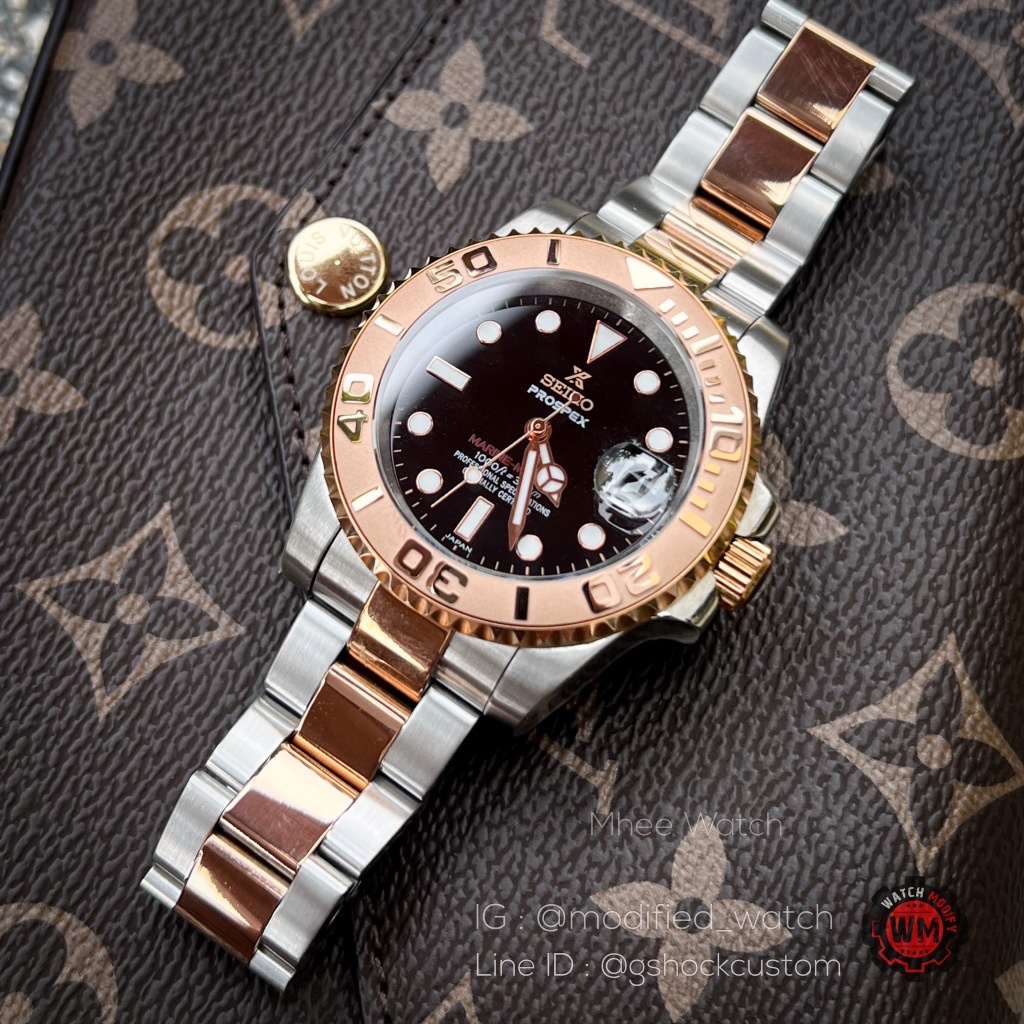 Seikomod Yacht Master TwoTone Rosegold Oyster Stainless Steel Blacelet