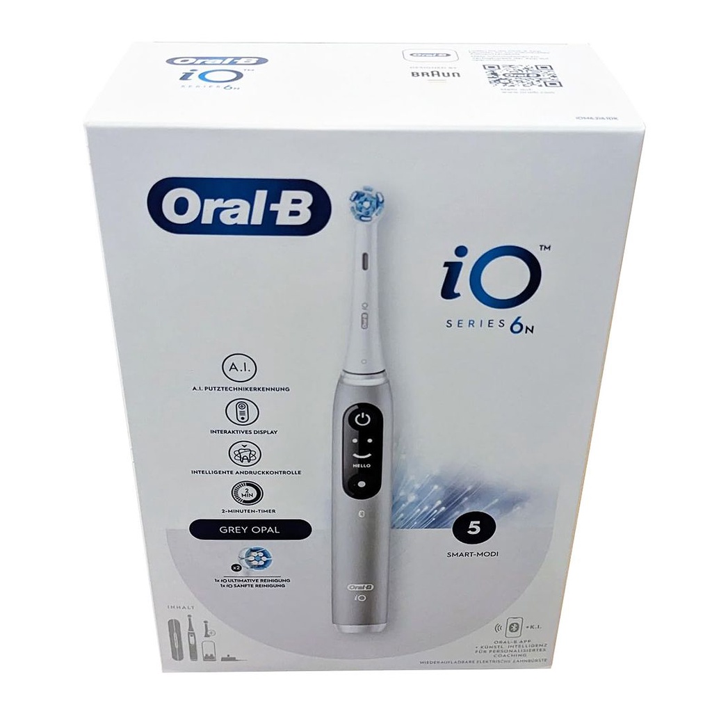 Oral-B iO Series 6N Rechargeable Electric Toothbrush (Grey Opal, 2 pin EU plug)