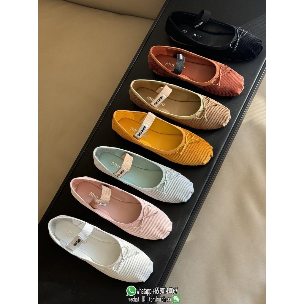 Miu_miu velcro Mary Jane boat shoes routine flat ballet pump daily walk office shoes