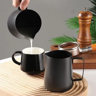 TIMECAFE เหยือกตีฟองนม สีดำด้าน 350ml 600ml Teflon milk pitcher เหยือกนมลาเต้อาร์ท UPEH