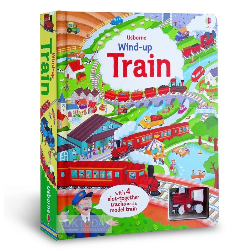 DKTODAY หนังสือ USBORNE WIND-UP BOOKS :TRAIN WITH MODEL TRAIN