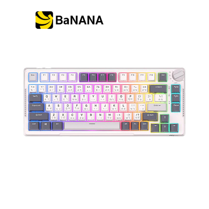 คีย์บอร์ดเกมมิ่ง Royal Kludge Gaming Keyboard RKH81 Wireless White Night by Banana IT